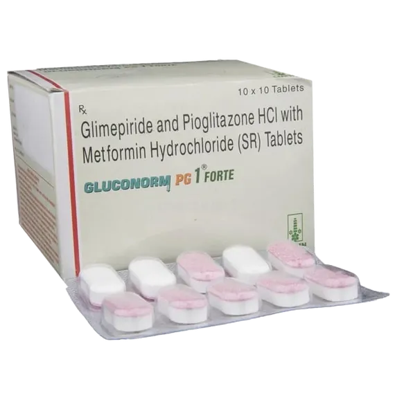 gluconorm pg 1mg forte tablet 10's